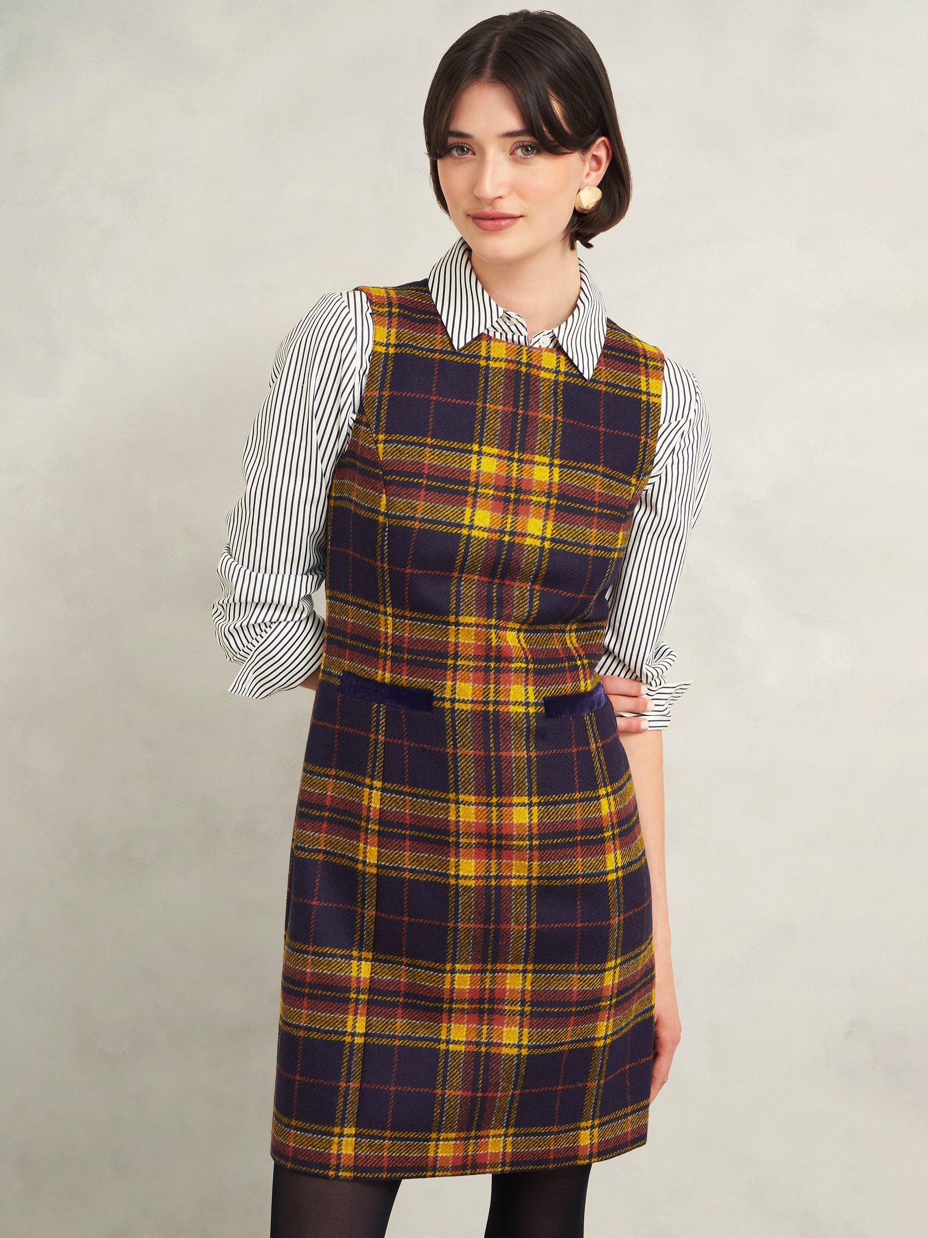 Hobbs tartan dress best sale