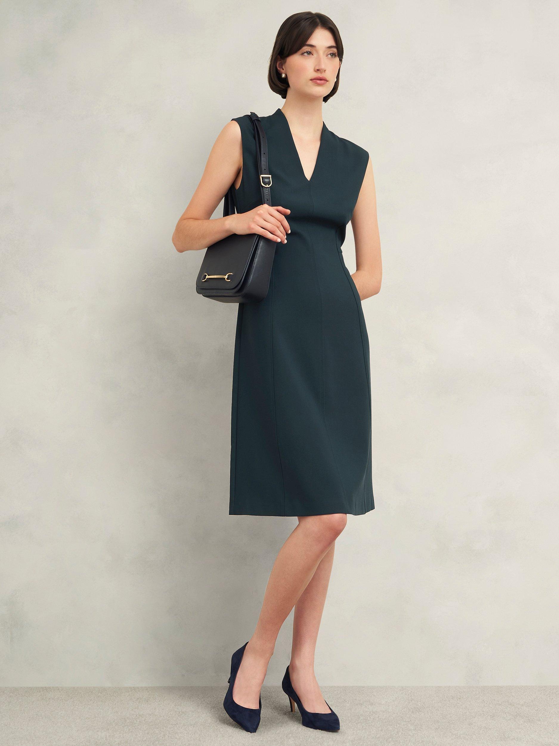 Product image 5 of 5, which shows Hobbs Marina Sleeveless Dress, Green, 10