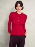 Hobbs Fara Knitted Shirt, Red