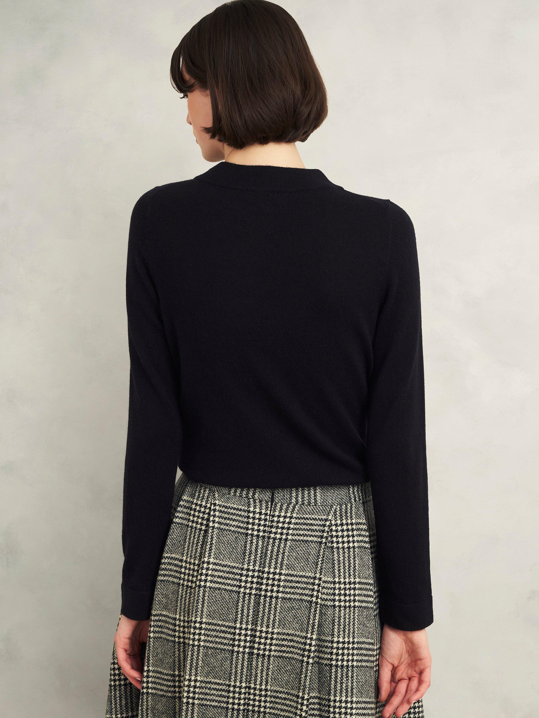Product image 2 of 4, which shows Hobbs Talia Wool Cashmere Blend Jumper, Black, L