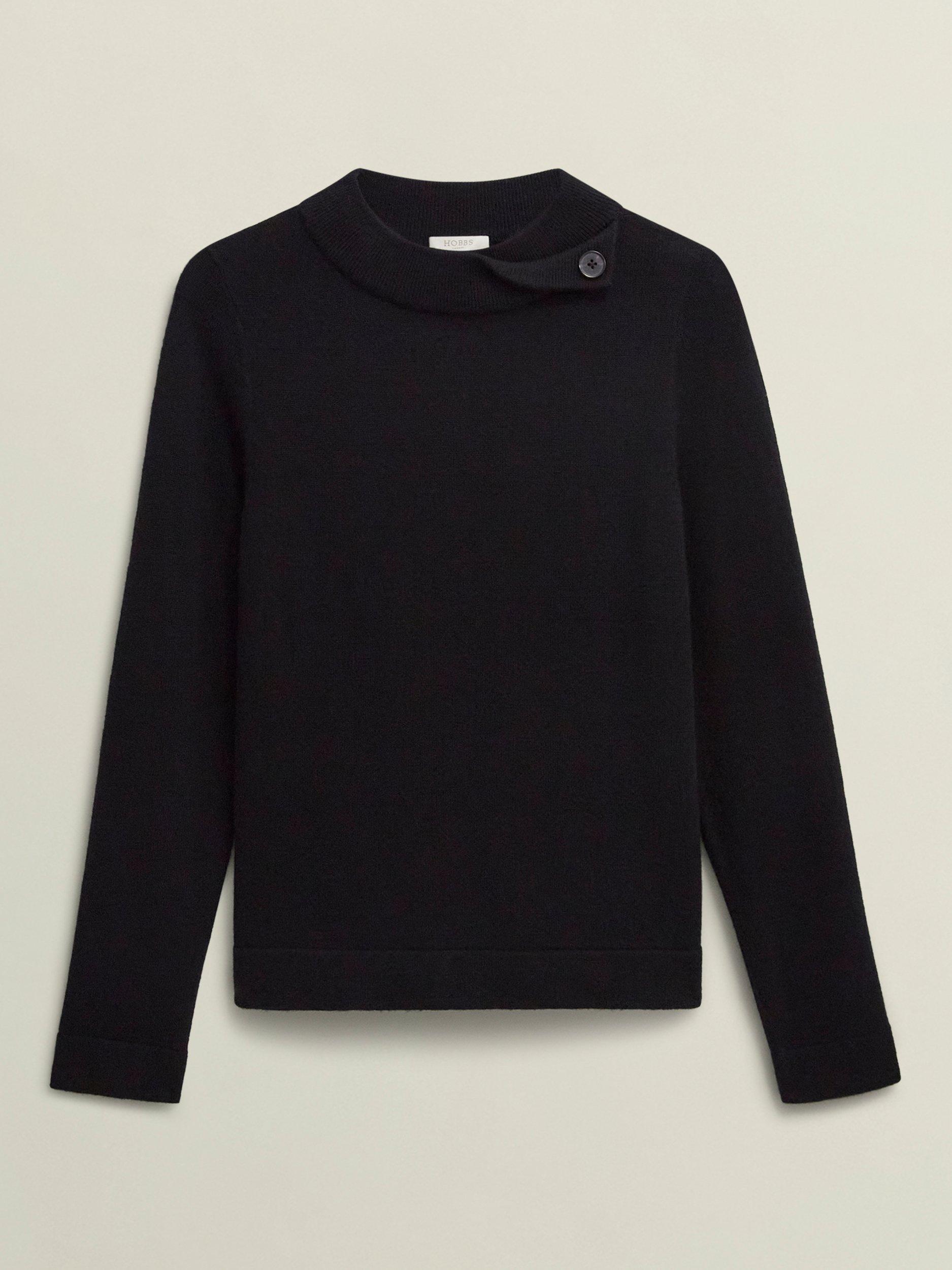 Product image 4 of 4, which shows Hobbs Talia Wool Cashmere Blend Jumper, Black, L
