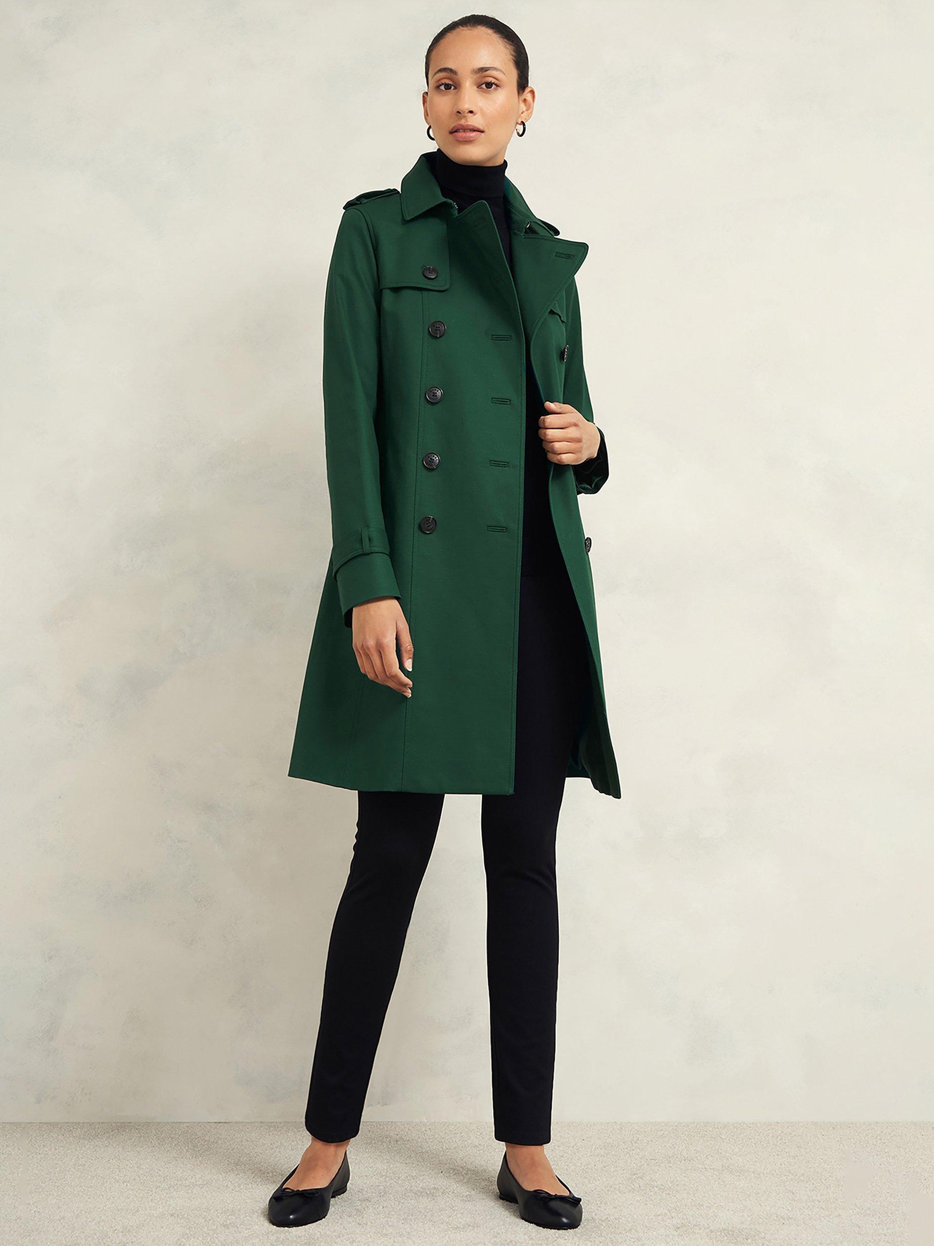 Hobbs Petite Saskia Trench Coat Bay Green