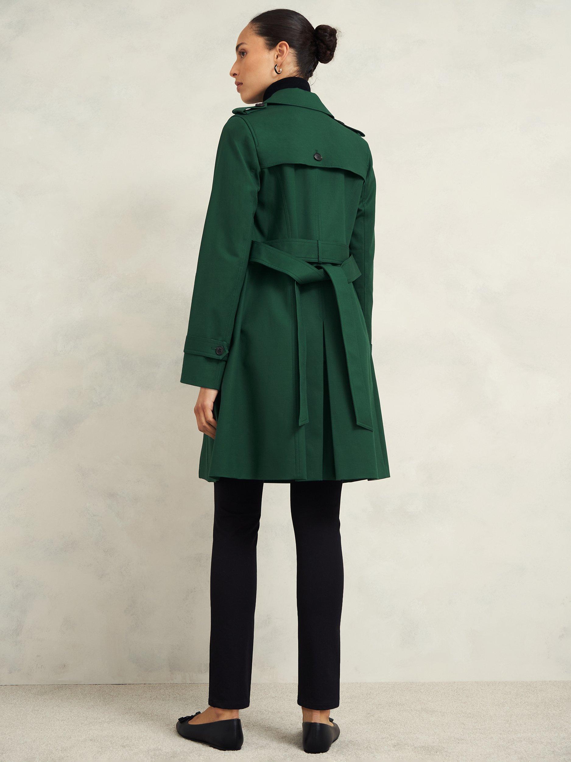 Hobbs Petite Saskia Trench Coat Bay Green