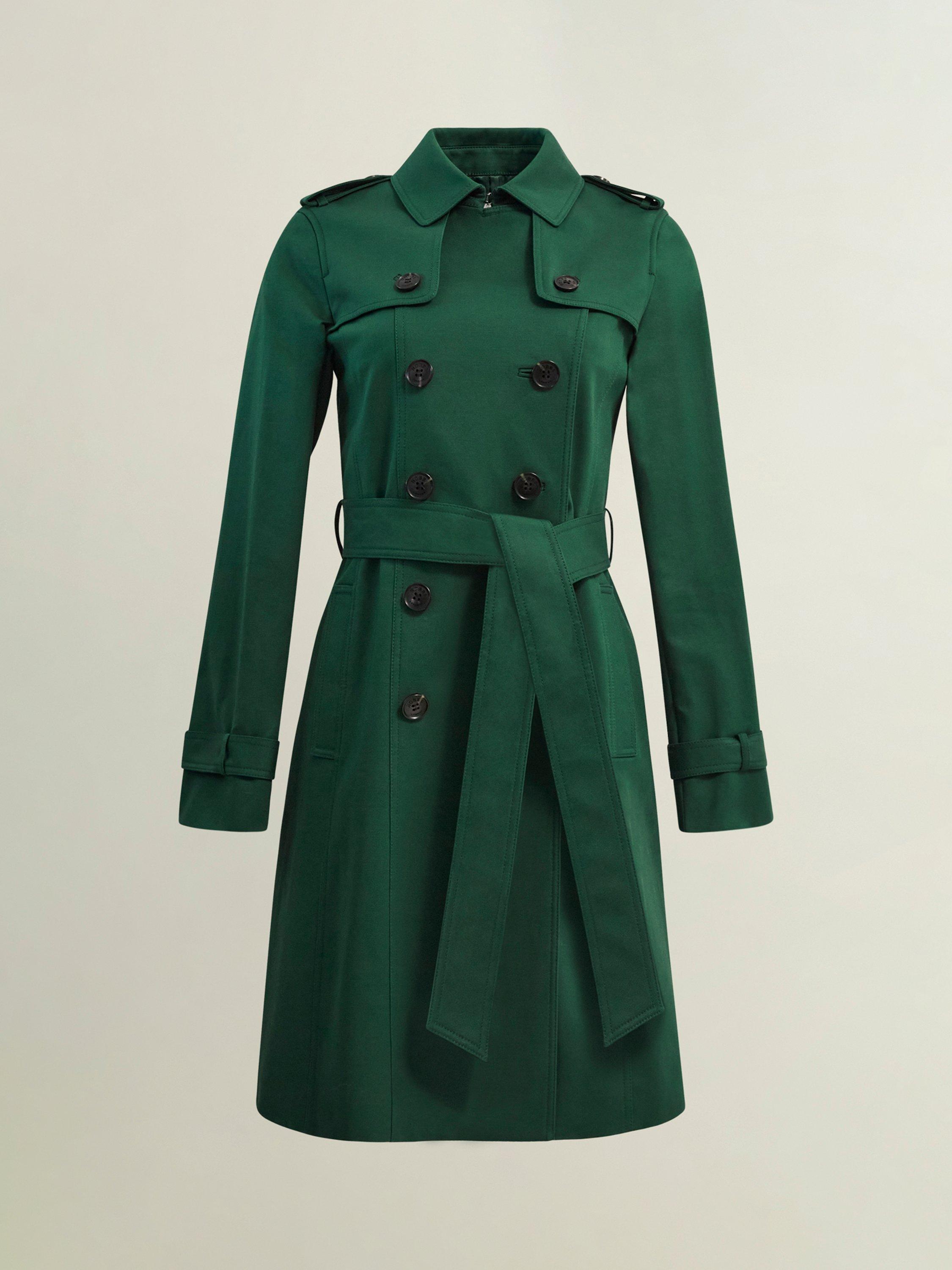 Product image 5 of 7, which shows Hobbs Petite Saskia Trench Coat, Bay Green, 22