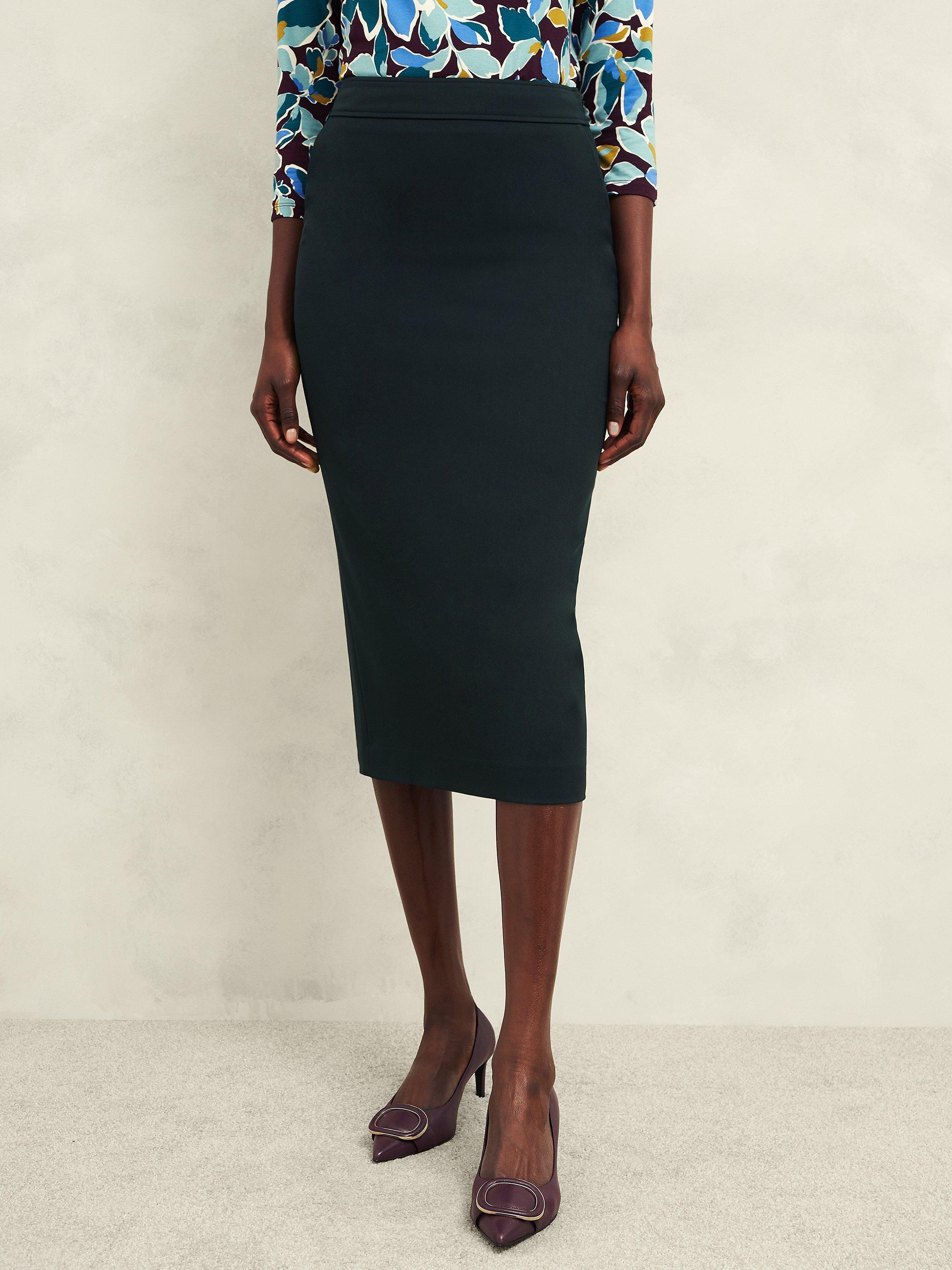 Product image 5 of 6, which shows Hobbs Linda Pencil Skirt, Deep Pine Green, 10