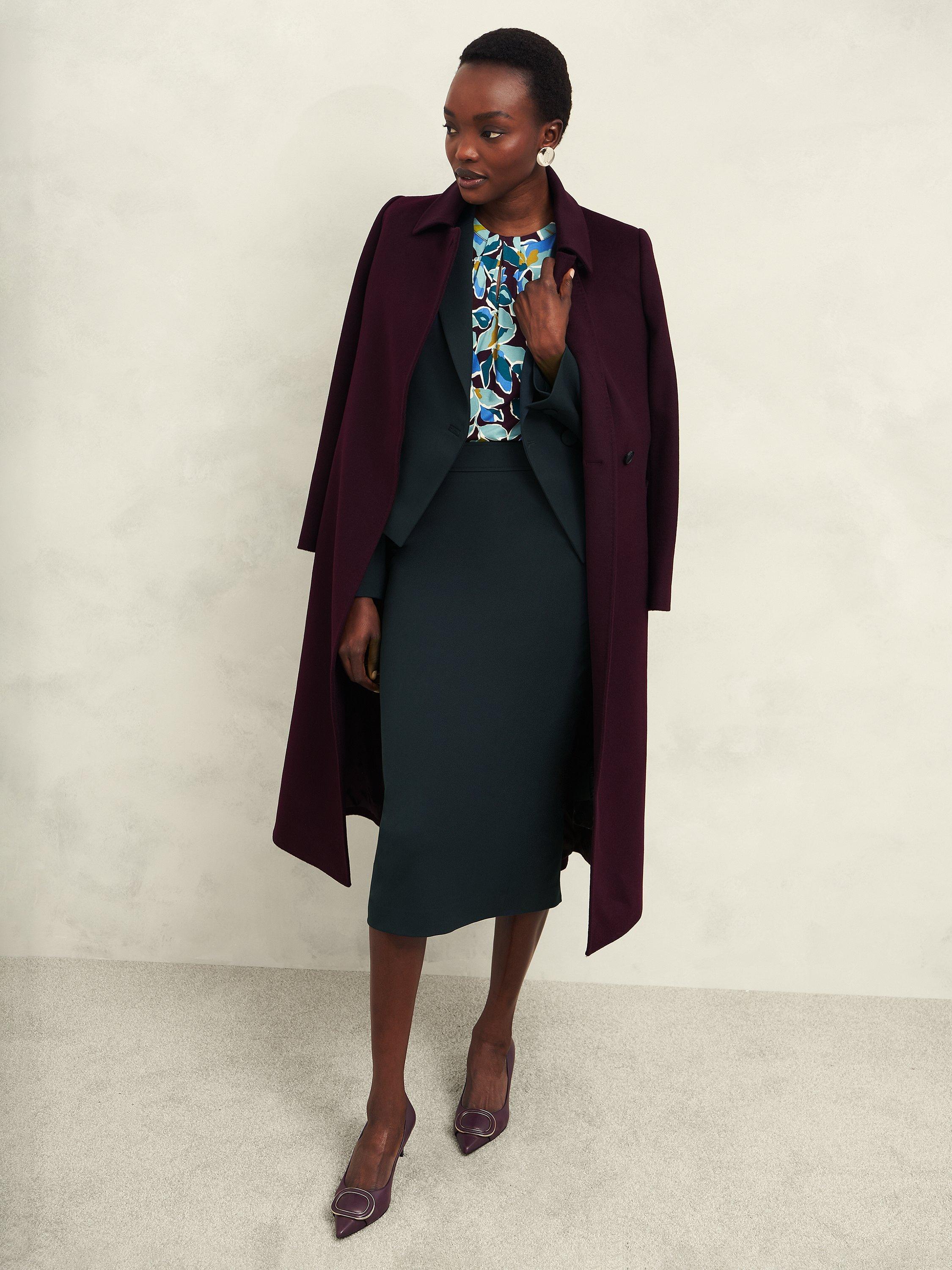 Product image 6 of 6, which shows Hobbs Linda Pencil Skirt, Deep Pine Green, 10