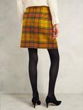 Hobbs Maeve Tartan Pure Wool Skirt, Ochre/Multi