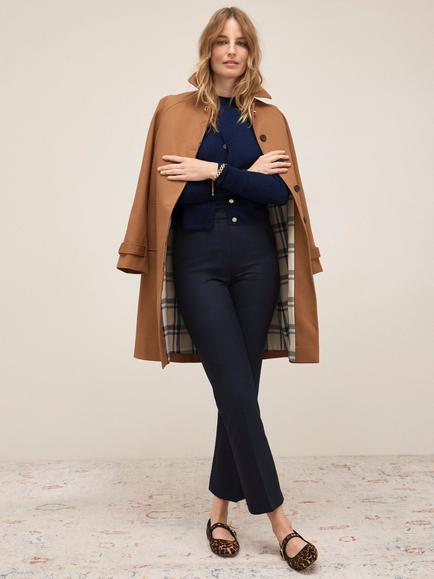 Hobbs Gerrie Wool Blend Trousers, Navy, Navy