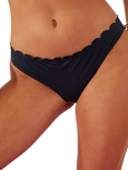 Accessorize Scalloped Waist Bikini Bottoms, Black