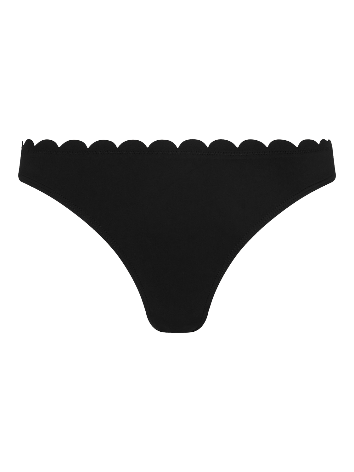 Product image 4 of 4, which shows Accessorize Scalloped Waist Bikini Bottoms, Black, 6