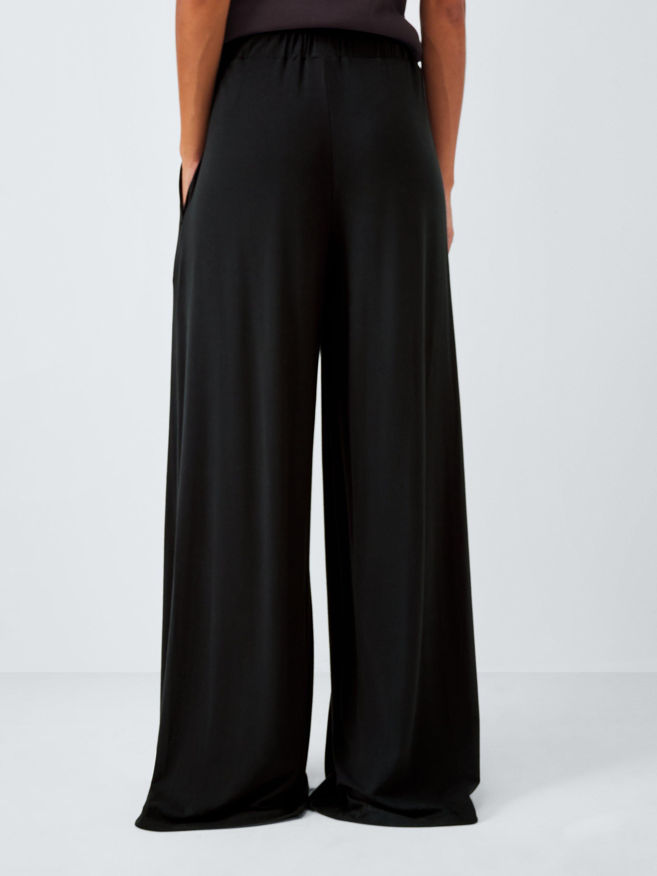 Product image 2 of 6, which shows John Lewis Wide Leg Jersey Trousers, Black, 8