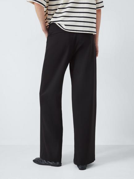 John Lewis Stretch Waistband Ponte Trousers containing LENZING™ ECOVERO™ Viscose - view 2, Black