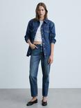 Mango High Rise Mom Jeans, Open Blue