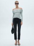 Mango Claudia Slim Crop Wax Jeans, Open Grey