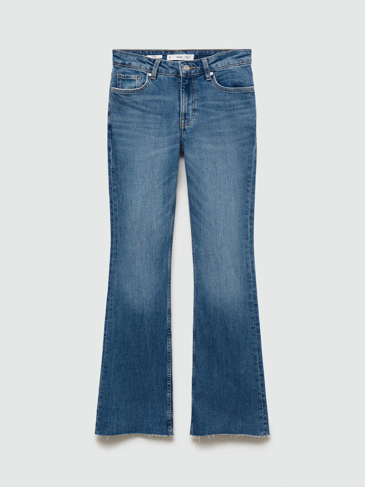 Mango Fiona Mid Rise Flare Jeans, Open Blue