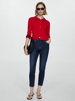 Mango High Rise Comfort Mom Jeans, Open Blue - view 2, Open Blue