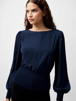 French Connection Krista Knit Slash Neck Jumper, Marine