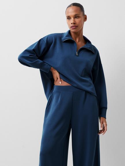 French Connection Wren Half Zip Sweatshirt - view 2, Midnight Blue