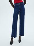 Mango Catherin Culotte High Rise Jeans, Open Blue
