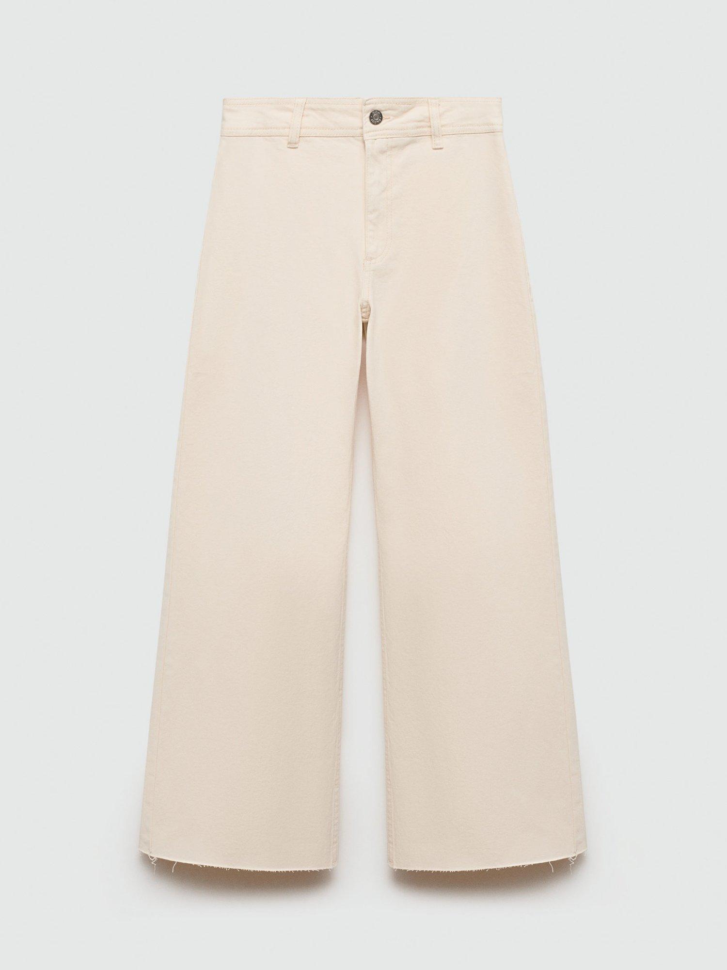 Product image 3 of 6, which shows Mango Catherin Culotte Jeans, Natural White, 10
