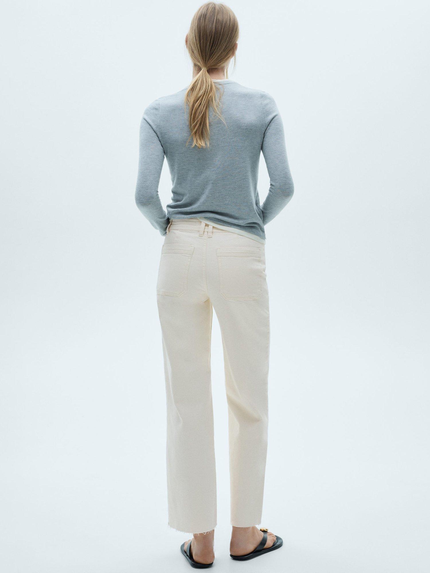 Product image 4 of 6, which shows Mango Catherin Culotte Jeans, Natural White, 10