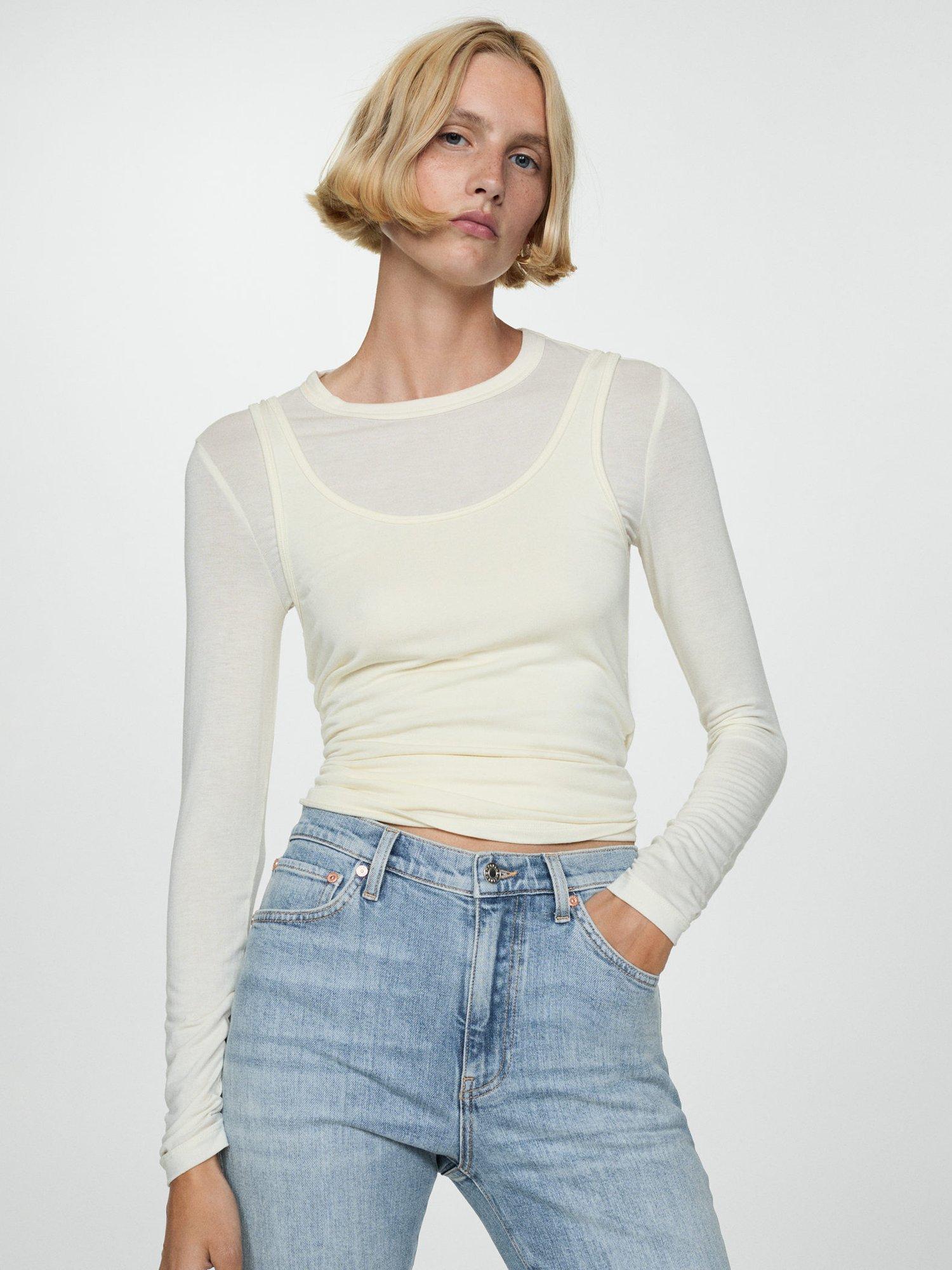 Product image 6 of 7, which shows Mango Claudia Slim Fit Jeans, Open Blue, 12