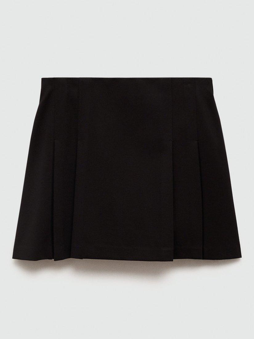 Product image 3 of 5, which shows Mango Table Pleated Mini Skirt, Black, L