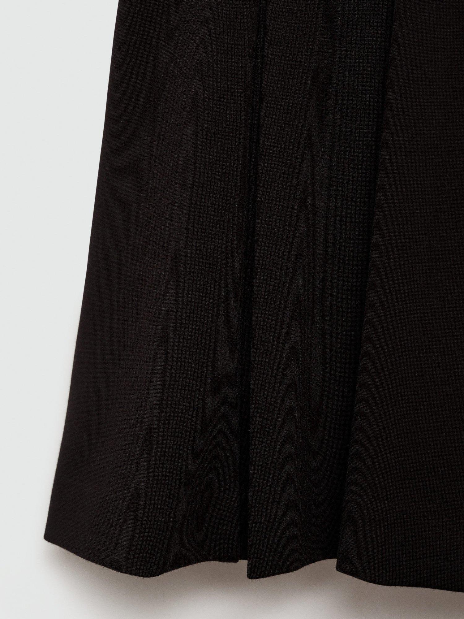 Product image 5 of 5, which shows Mango Table Pleated Mini Skirt, Black, L