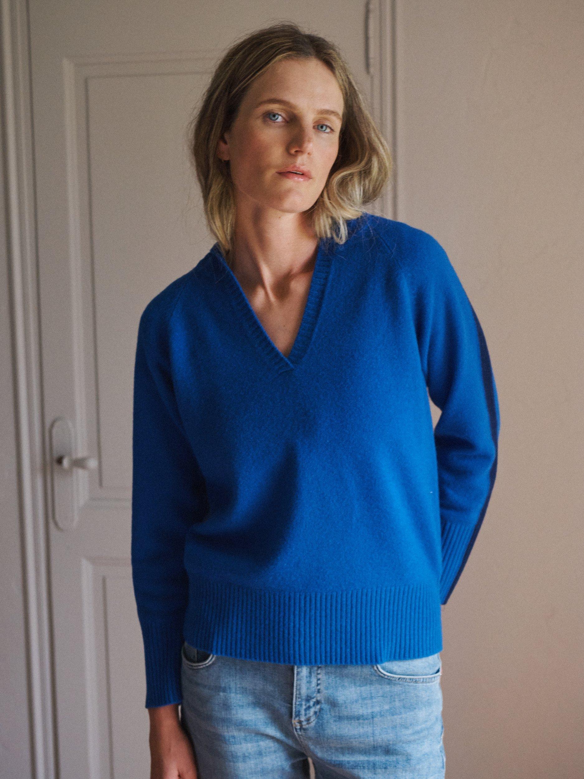 NRBY Saffron Wool Cashmere Jumper, Blue