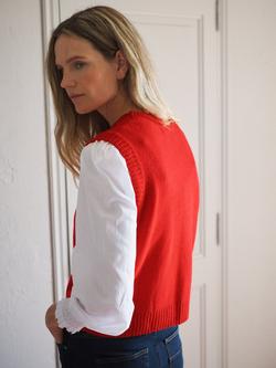 NRBY Posey Merino Wool Tank Top, Red - view 2, Red