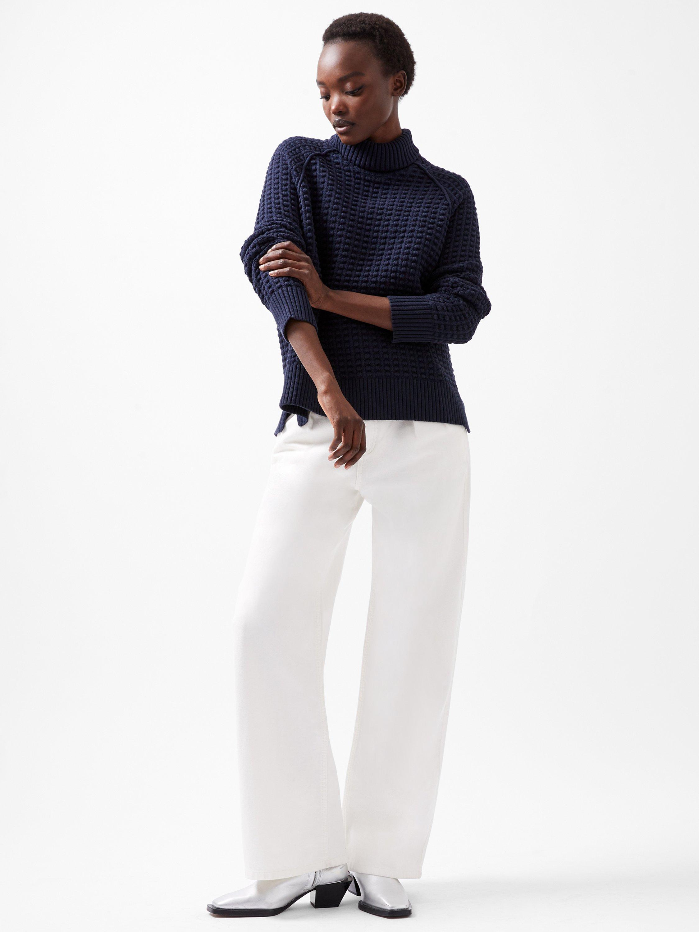 French Connection Keya Popcorn Knit Mozart Jumper, Marine