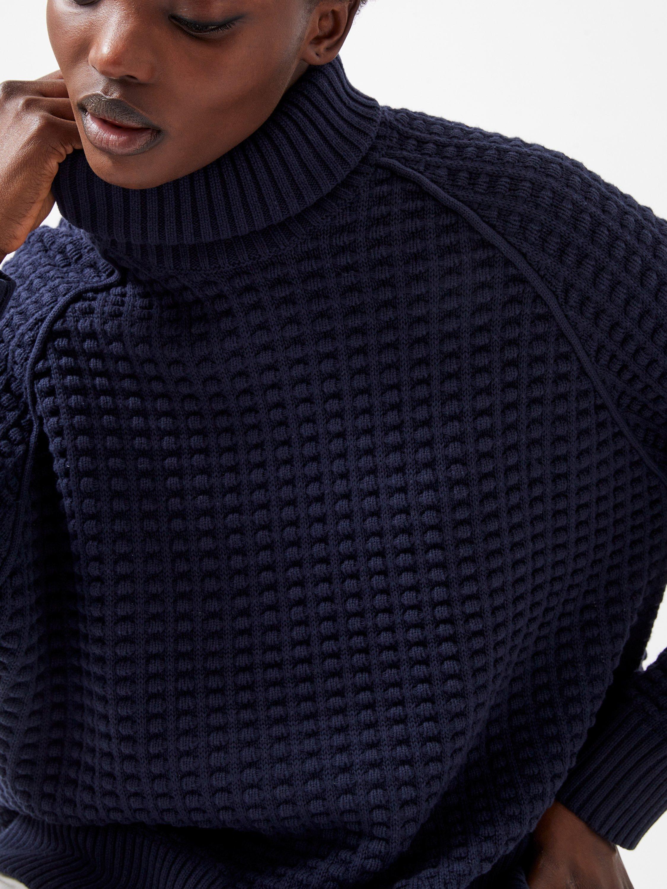 Product image 3 of 4, which shows French Connection Keya Popcorn Knit Mozart Jumper, Marine, XS