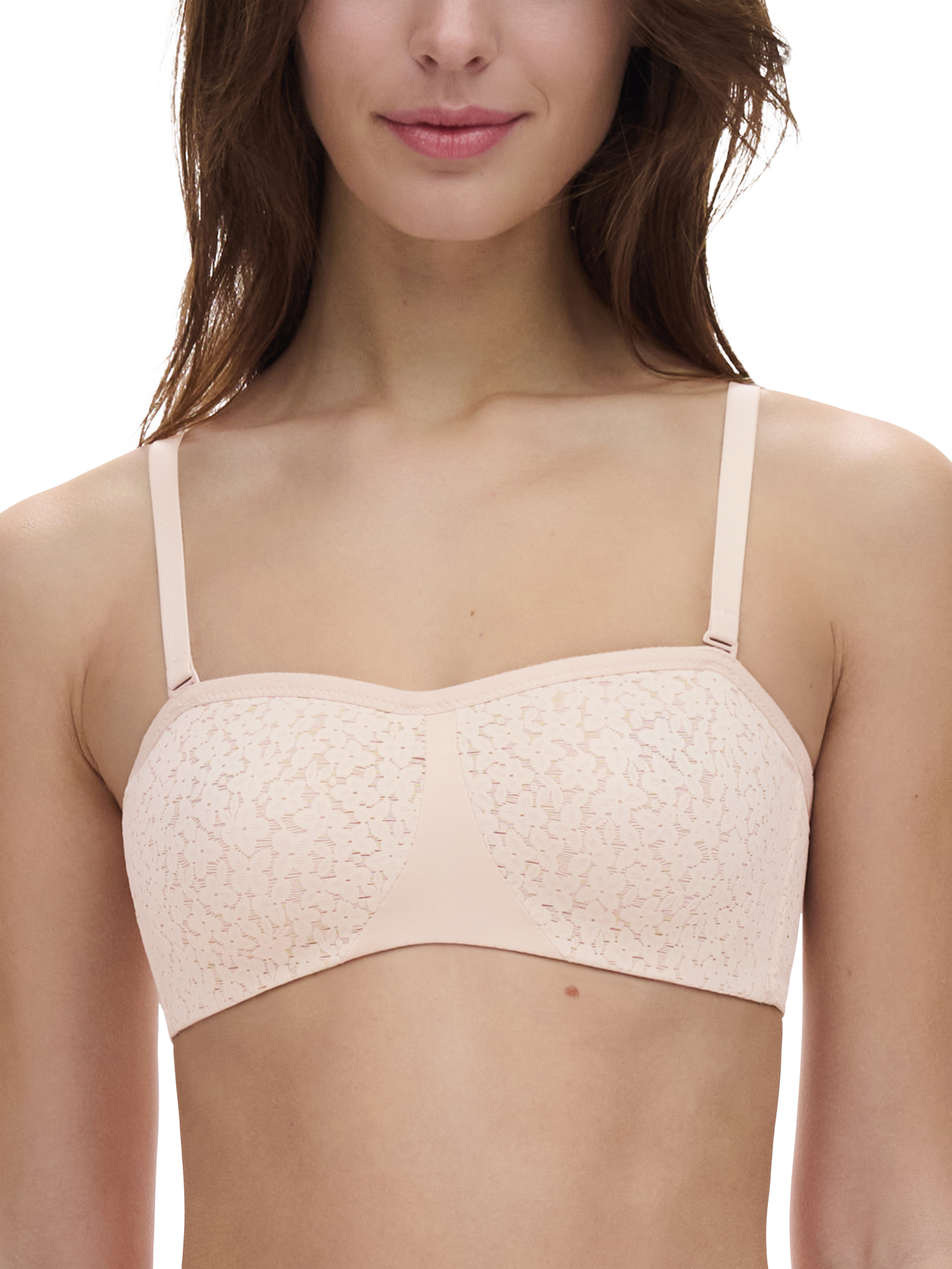 Product image 3 of 5, which shows Chantelle Norah Comfort Underwired Bandeau Strapless Bra, Golden Beige, 32C