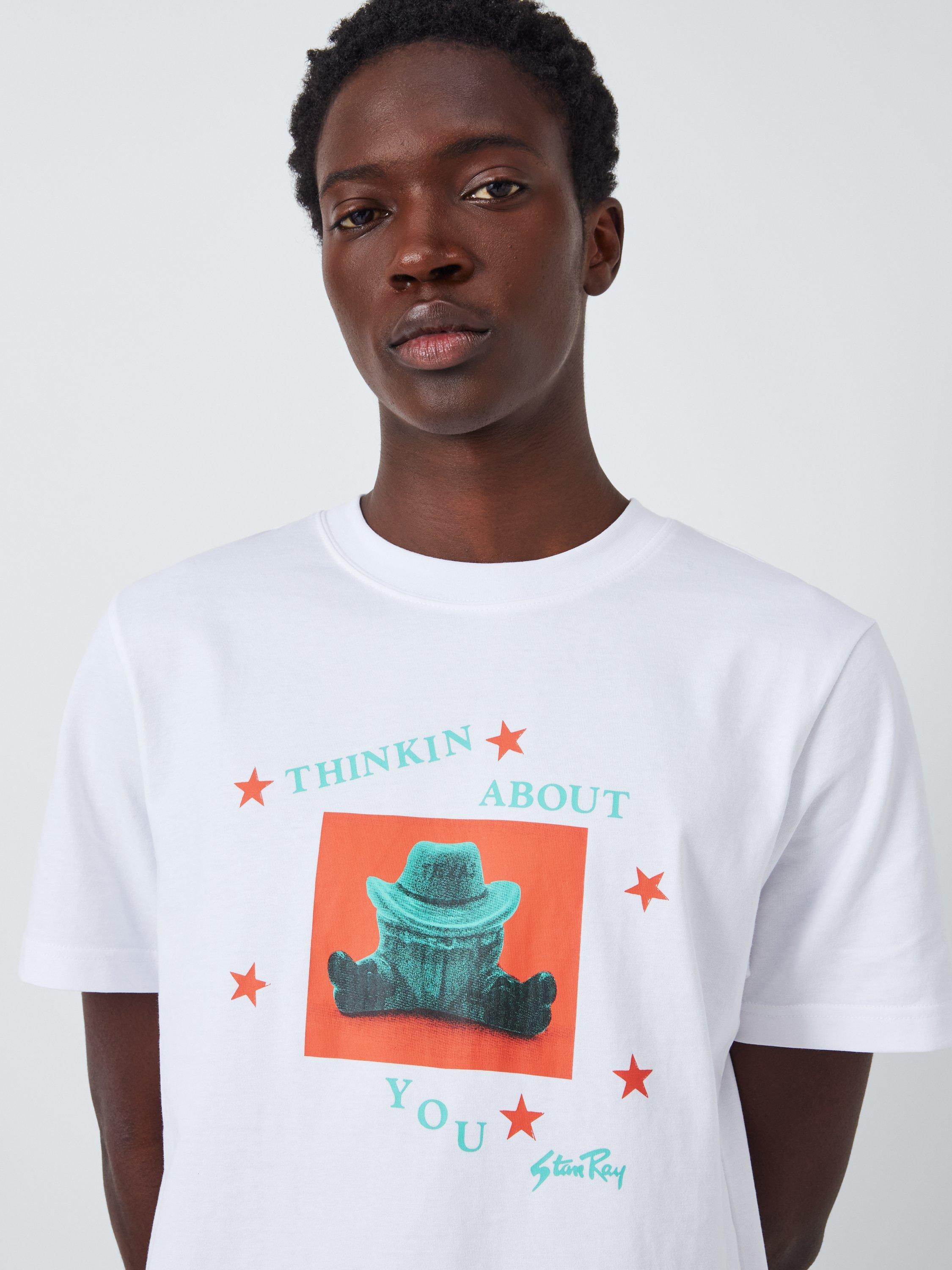 Product image 4 of 4, which shows Stan Ray Thinking About You Cotton Graphic T-Shirt, White, S