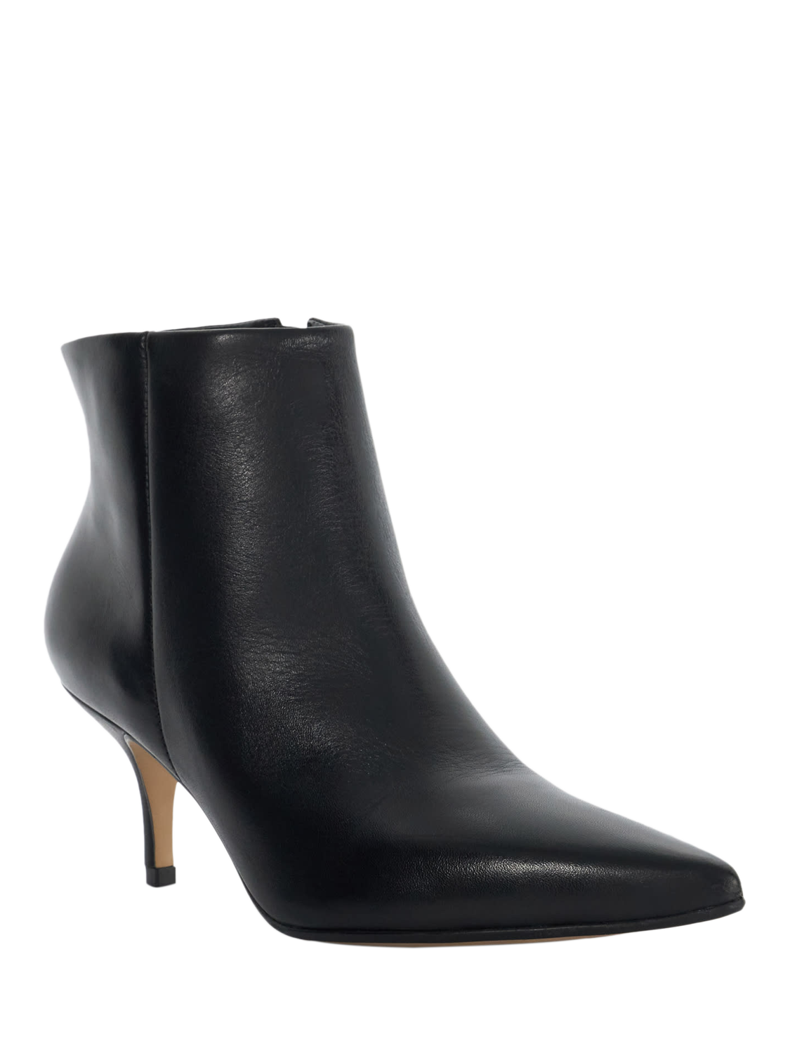 Product image 4 of 6, which shows Dune Orlana Leather Kitten Heel Ankle Boots, Black, EU36