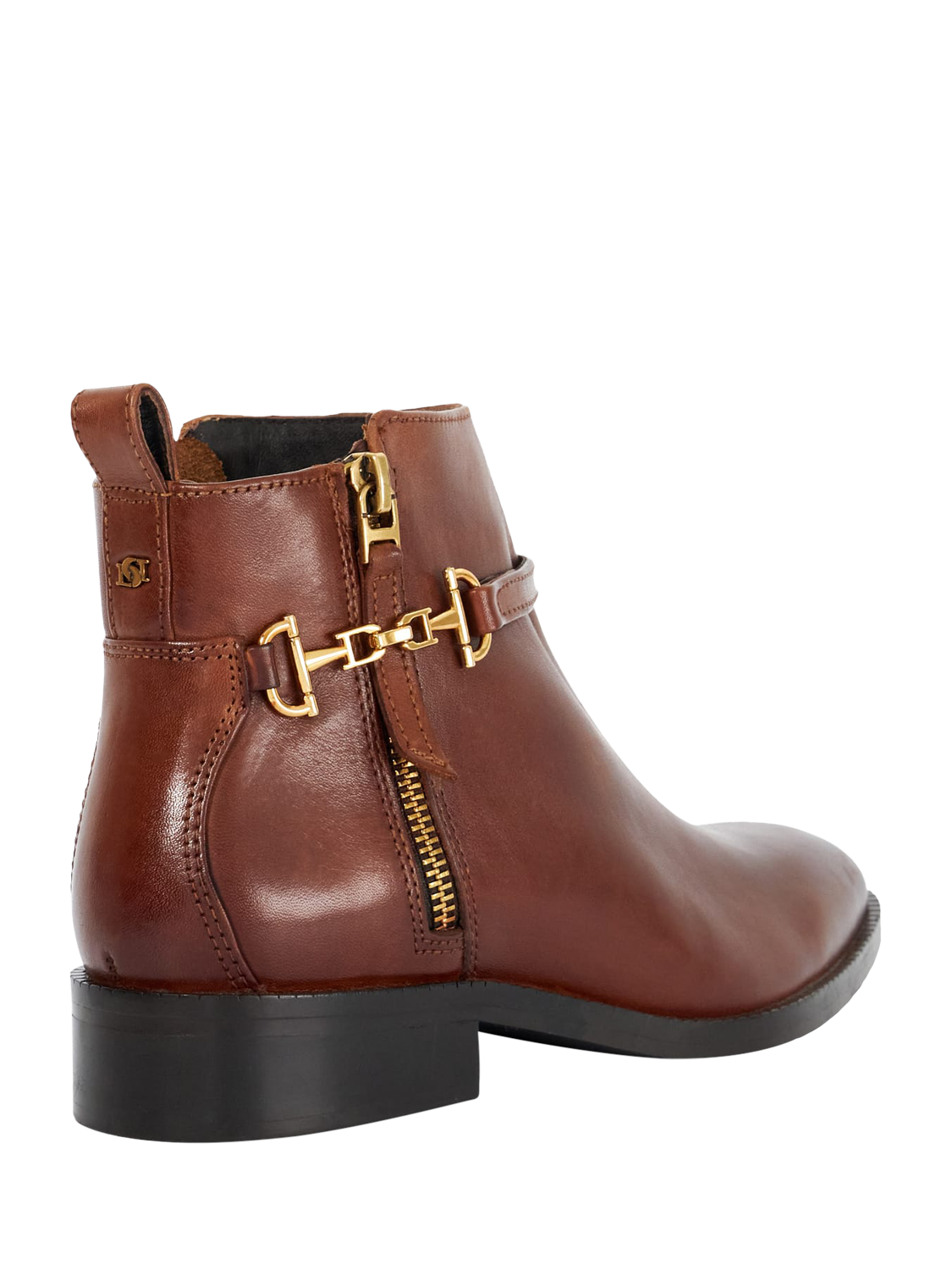 Product image 4 of 6, which shows Dune London Parklyn Snaffle Trim Leather Ankle Boots, Tan, EU40