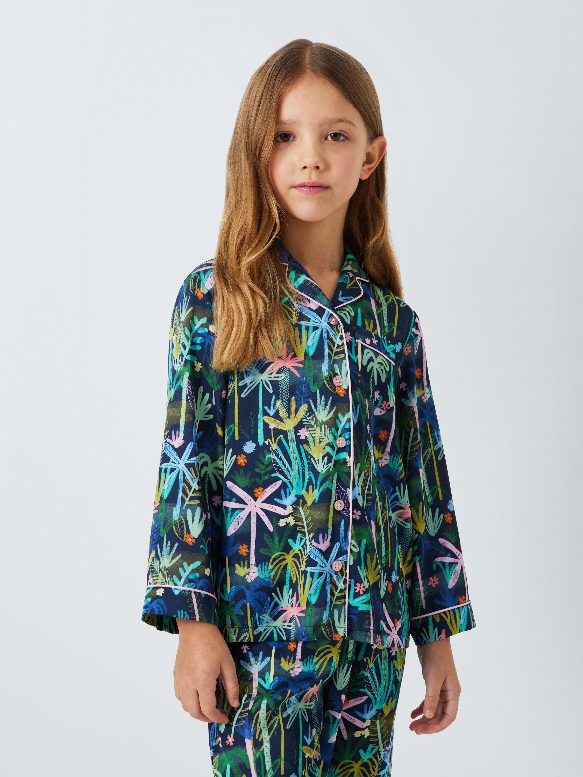 John Lewis Kids' Floral Satin Pyjamas, Pink