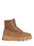 Dune London Poddings Suede Faux Fur Lined Platform Boots, Taupe