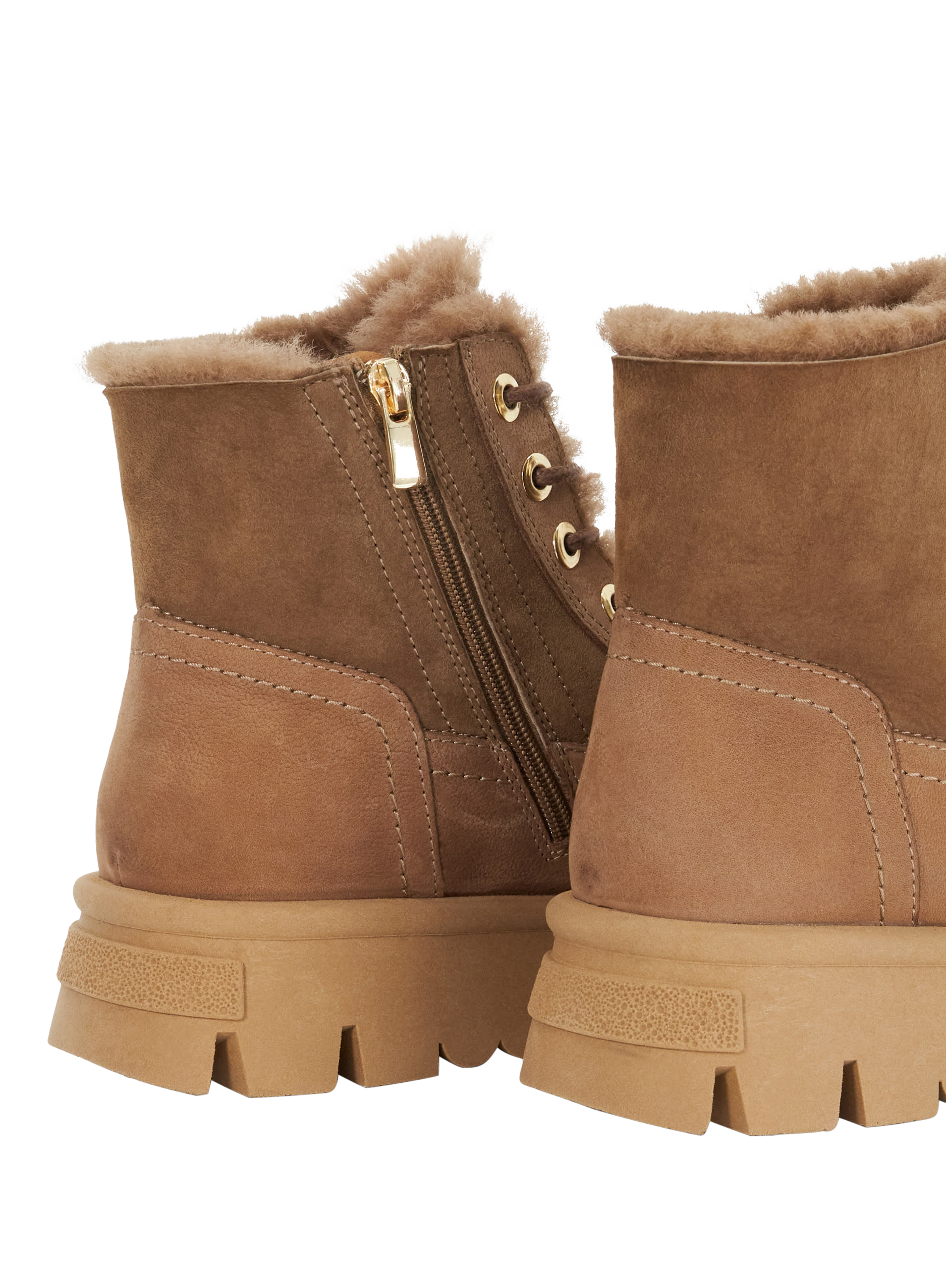 Product image 6 of 6, which shows Dune London Poddings Suede Faux Fur Lined Platform Boots, Taupe, EU36
