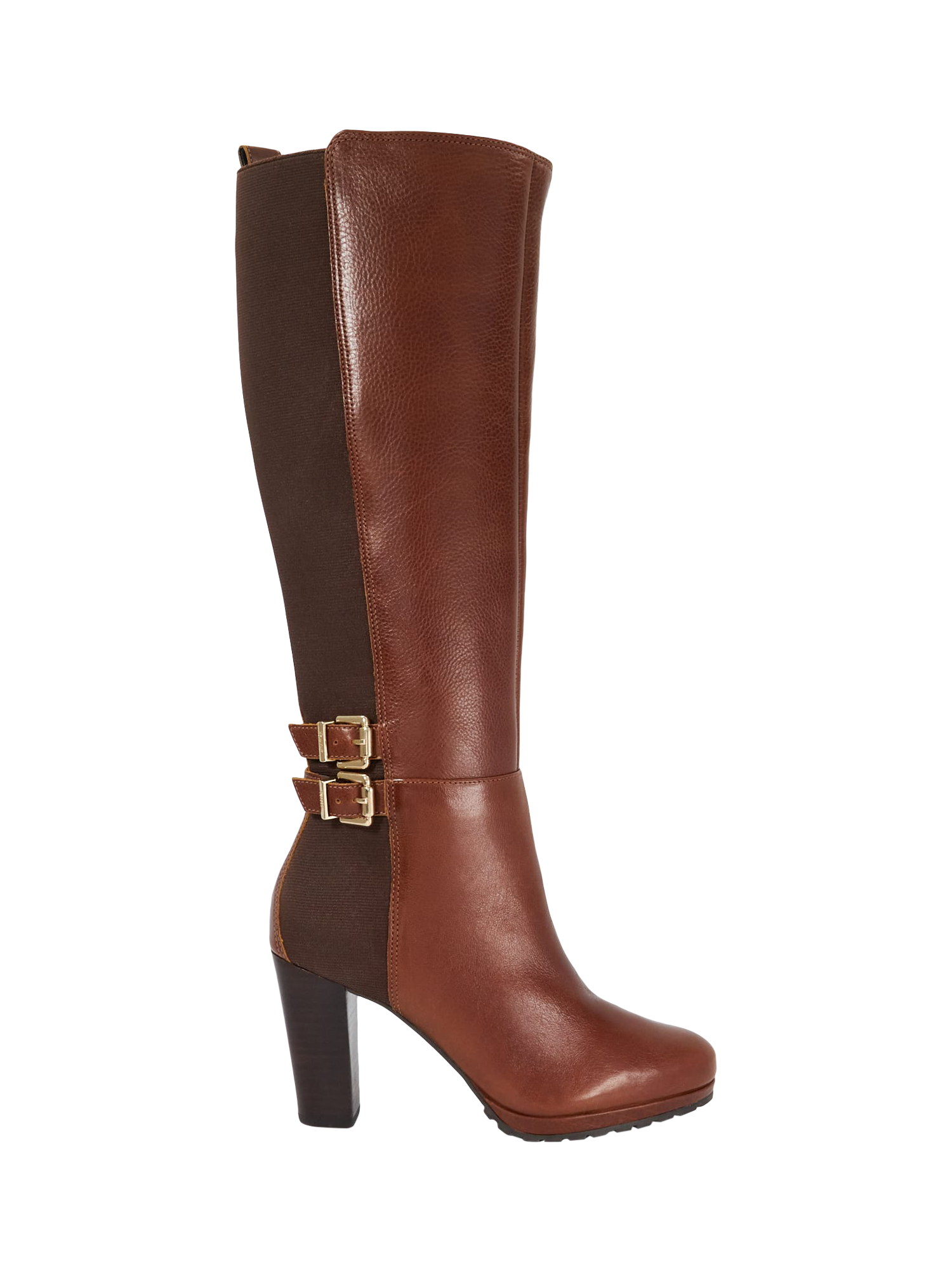 Tan leather knee high heeled boots deals