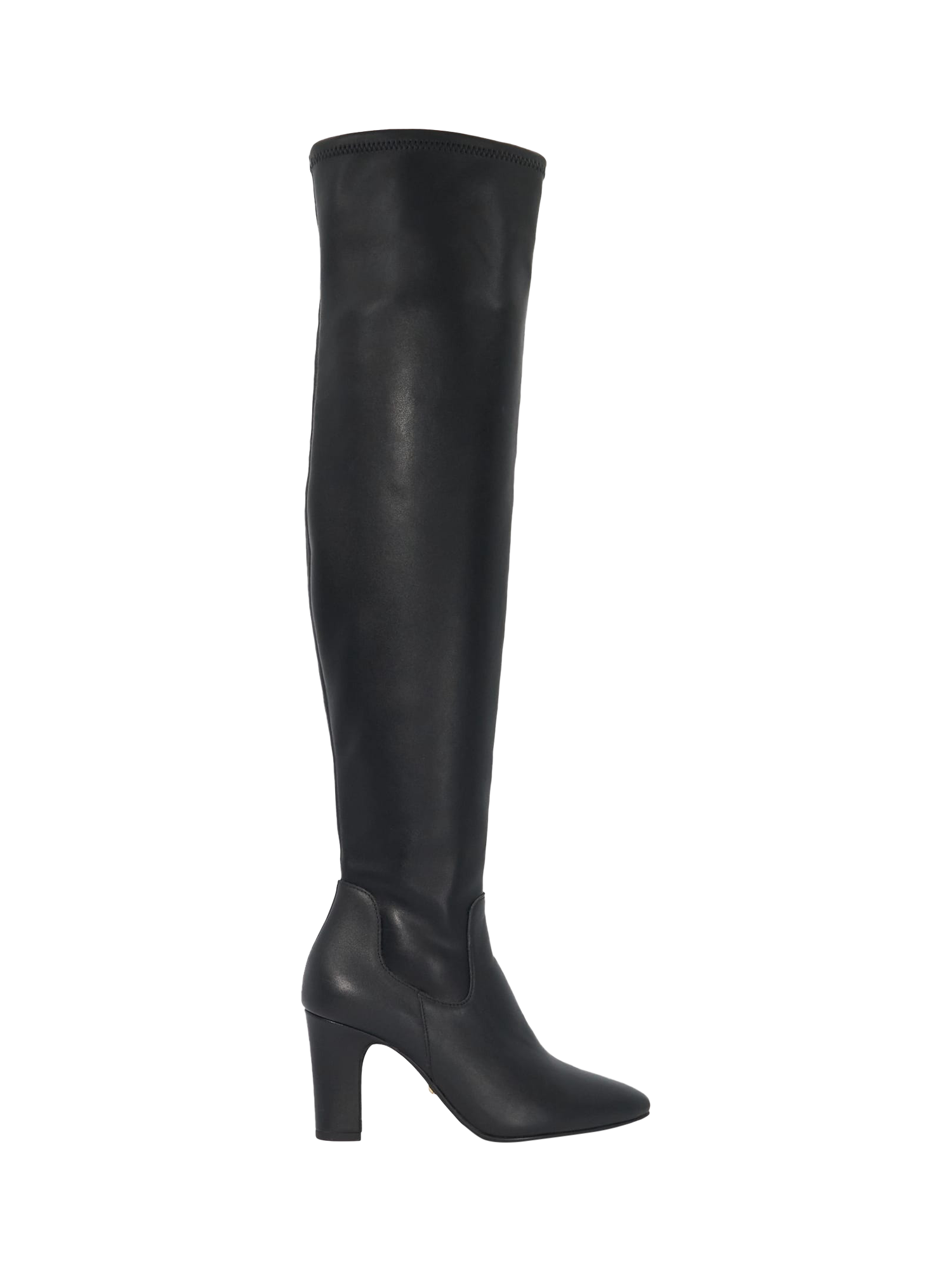 Dune Sirenna Leather Knee High Boots Black