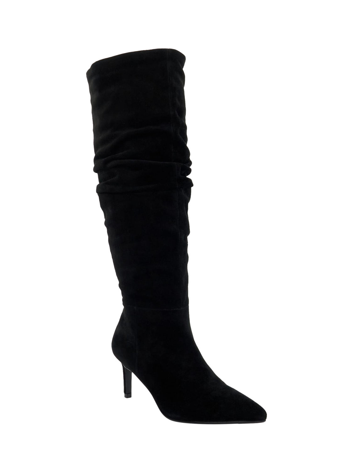 Product image 4 of 6, which shows Dune Slouchings Pointed Toe Slouchy Suede Knee Boots, Black, EU36