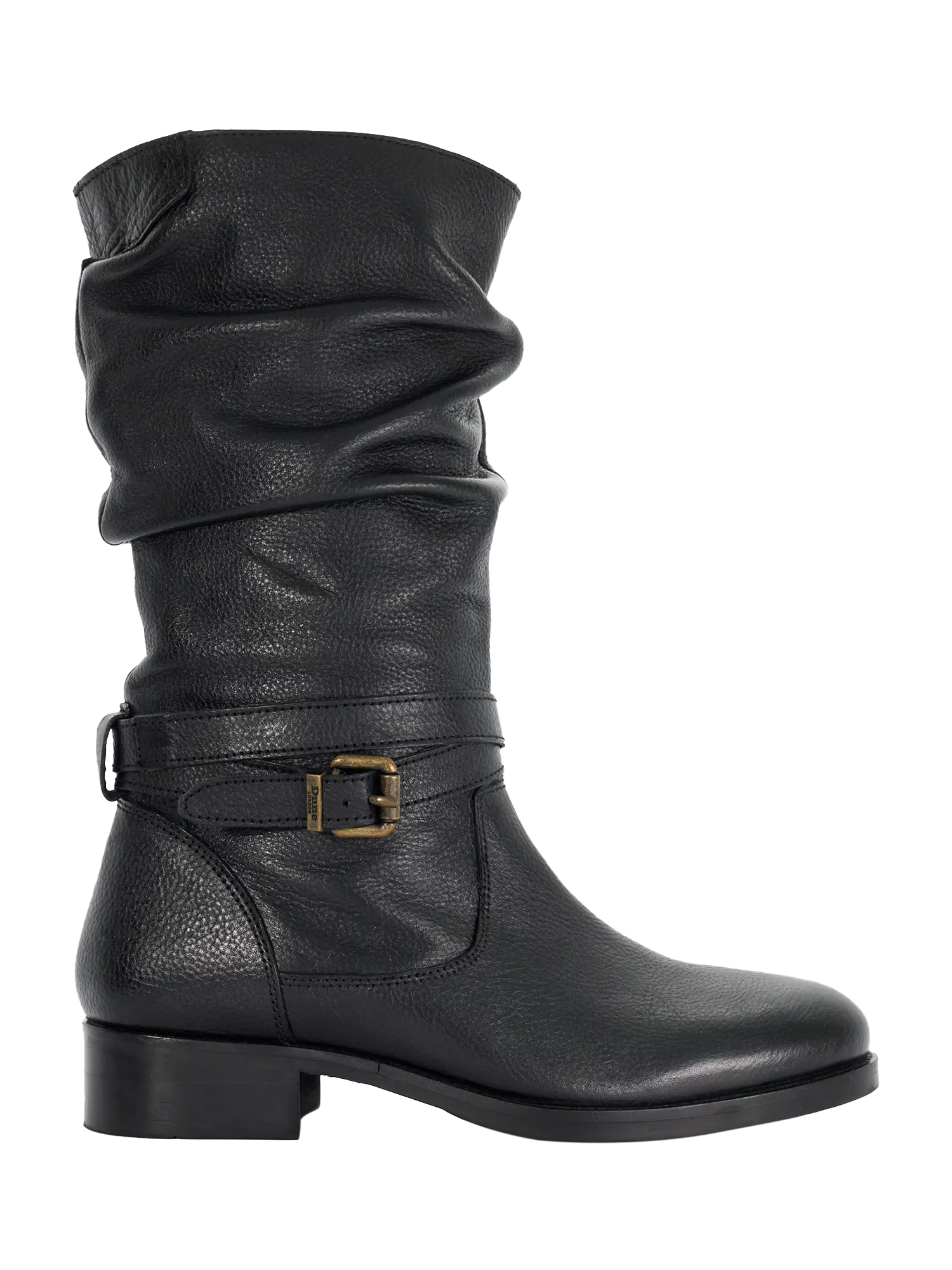 Dune Tasa Leather Knee High Boots Black