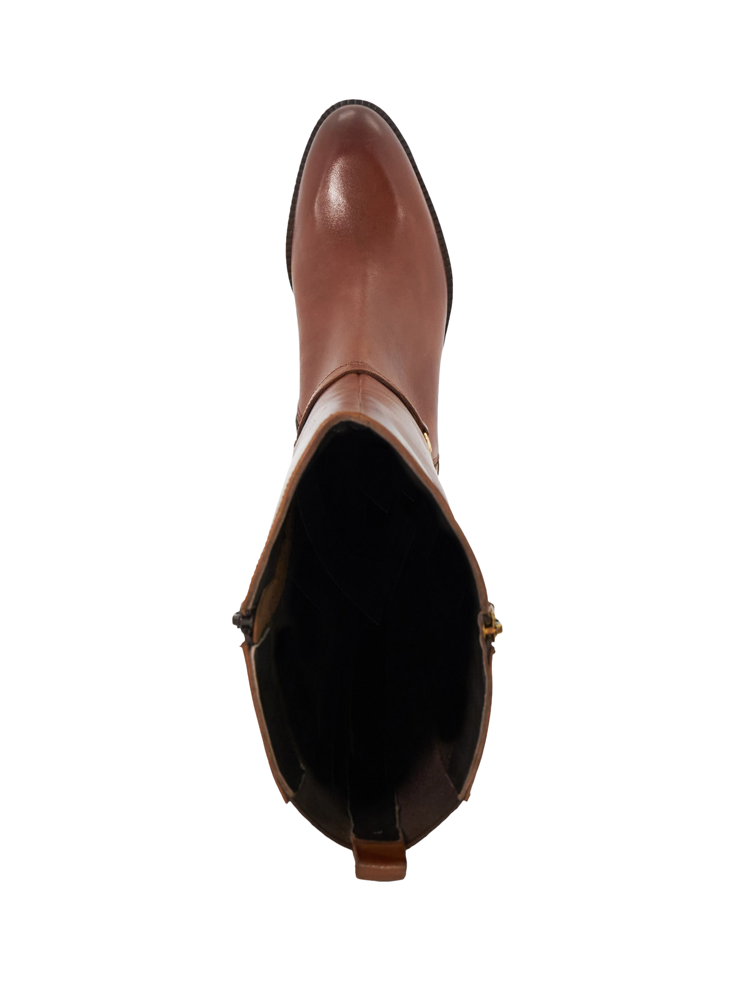 Product image 2 of 5, which shows Dune London Taylyn Leather Buckle Detail Riding Boots, Tan, EU36