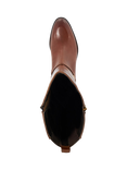 Dune London Taylyn Leather Buckle Detail Riding Boots, Tan