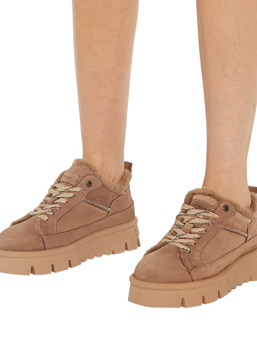 Product image 2 of 6, which shows Dune Estha Suede Chunky Trainers, Tan, EU36