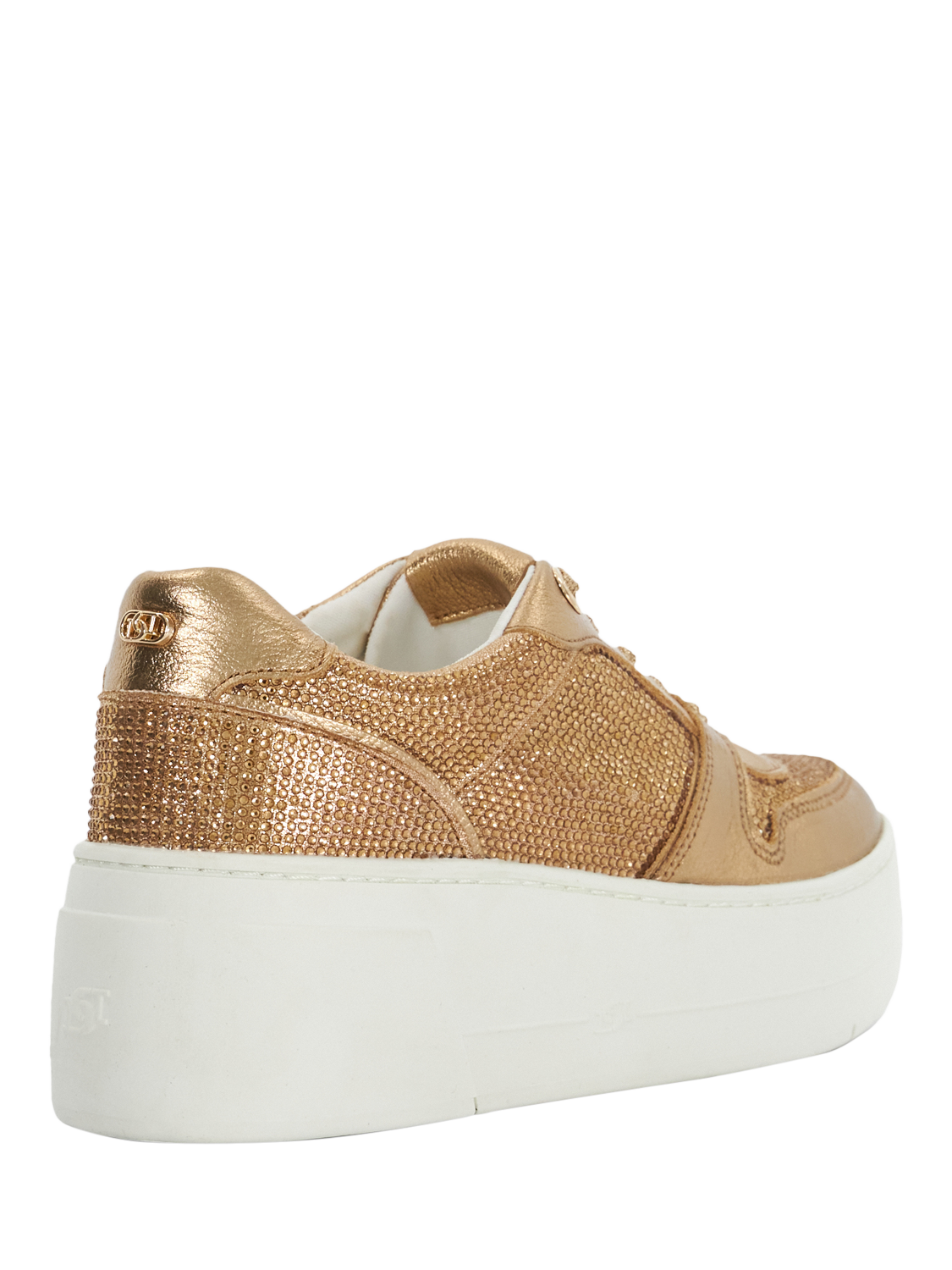 Product image 4 of 5, which shows Dune London Evangelyn Embellished Flatform Trainers, Bronze, EU36