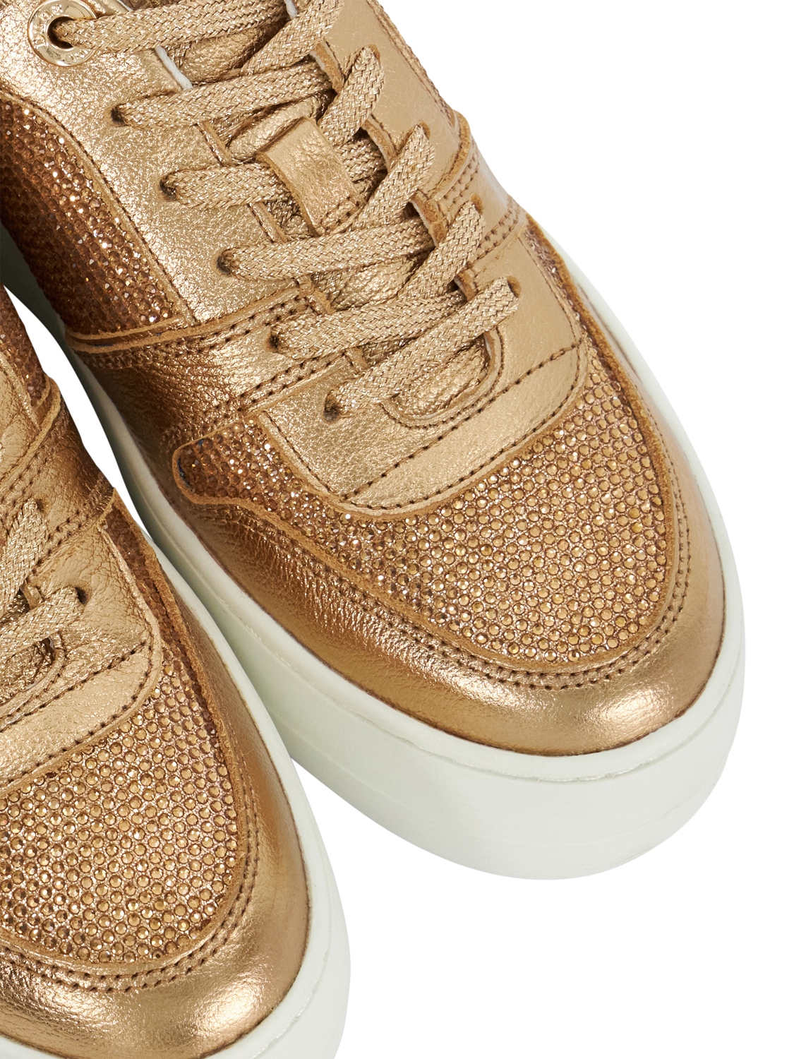 Product image 5 of 5, which shows Dune London Evangelyn Embellished Flatform Trainers, Bronze, EU36