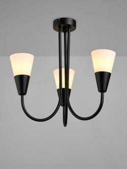 John Lewis Lulu 3 Arm Ceiling Light, Black