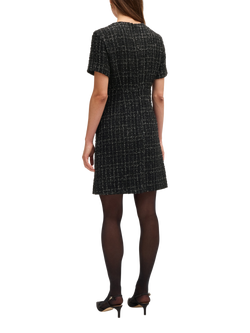 BOSS Metallic Check Tweed Mini Dress, Black - view 2, Black